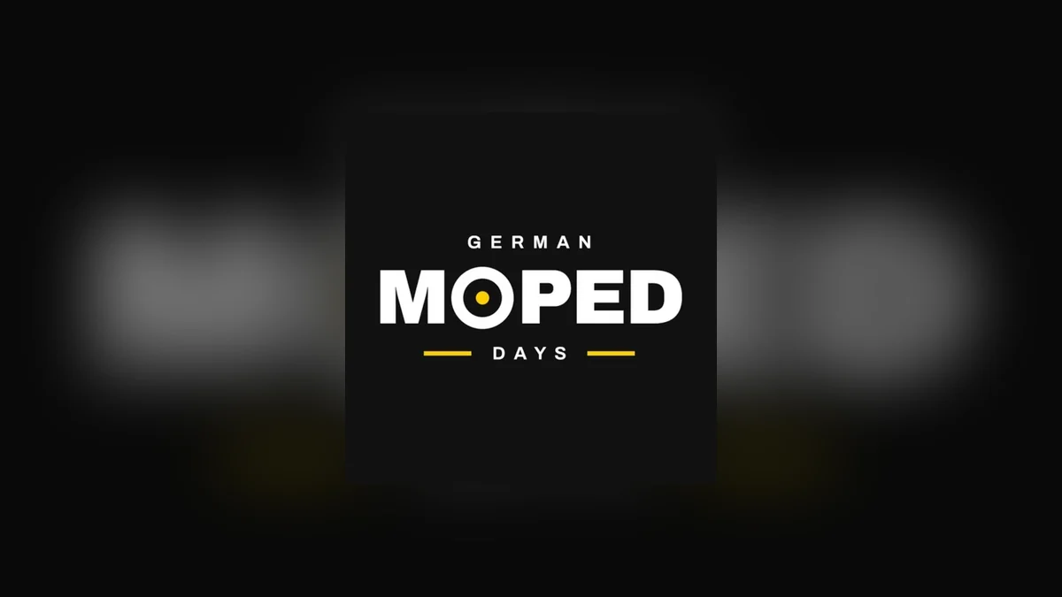 The official German Moped Days logo, white lettering on a black background